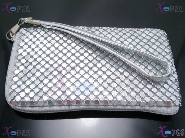 bag00090 New Silver Woman Handbag Wallets Fashion White Metal Spacers Phone Bag Purse 1