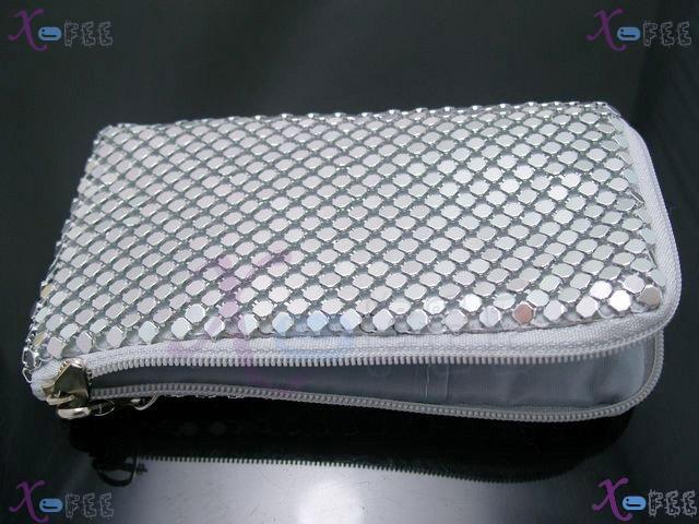 bag00090 New Silver Woman Handbag Wallets Fashion White Metal Spacers Phone Bag Purse 2