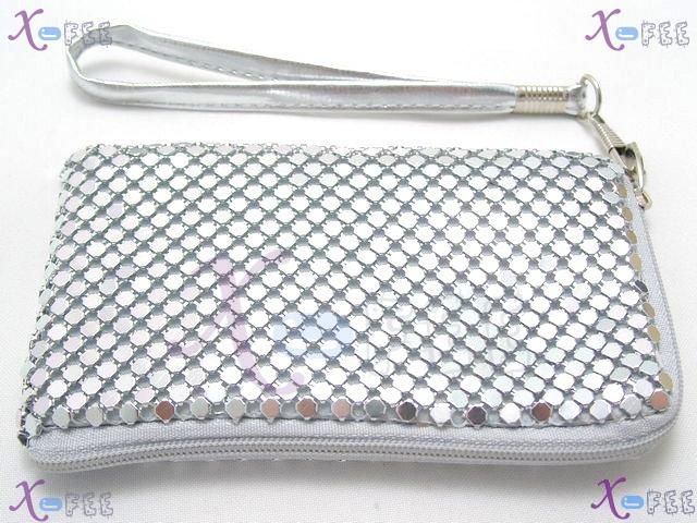 bag00090 New Silver Woman Handbag Wallets Fashion White Metal Spacers Phone Bag Purse 3