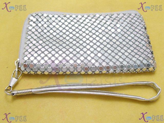 bag00090 New Silver Woman Handbag Wallets Fashion White Metal Spacers Phone Bag Purse 4