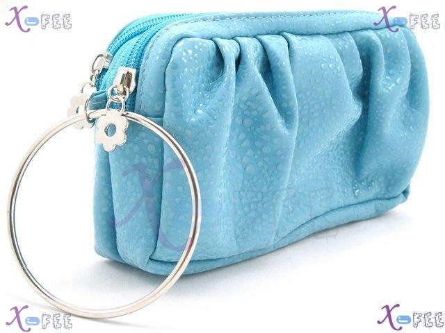 bag00106 Accessory Woman Handbag Purse Light Blue Leather Leopard Cosmetic Evening Bag 2