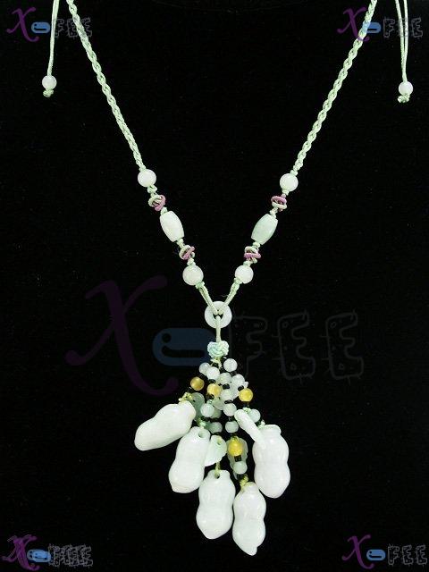 bzjx00052 New Carved Jade Peanut Handmade Jewelry Necklace 1