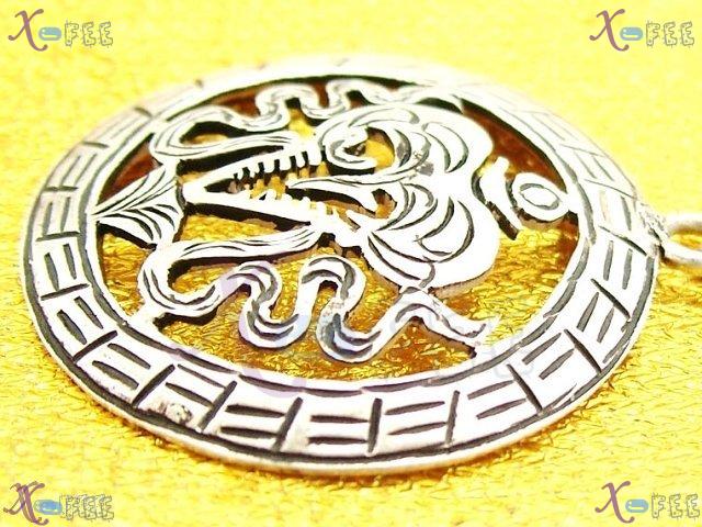 cygz00044 Fad Stamped 925 Sterling Silver Handmade Circle Collection Lucky Carved Pendant 4