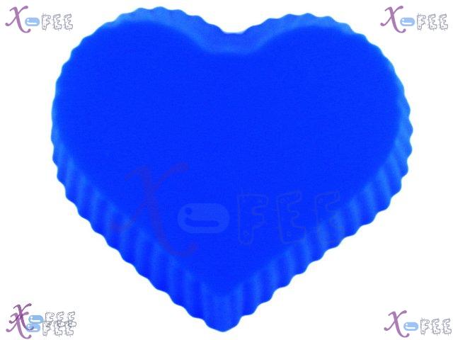 dgmj00014 3PCS Kitchen Blue Heart Silicone DIY FOOD Bakeware Muffins Cupcake Baking Molds 1