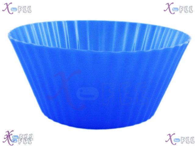 dgmj00015 3PCS Kitchen Blue Round Silicone DIY FOOD MUFFINS Bakeware Cupcake Baking Molds 3