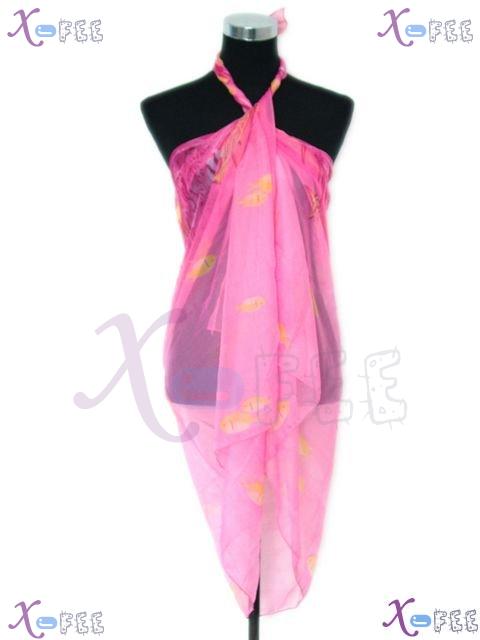 estj00030 New Wrap Dress Skirt Cover-up Hawaii Sarong Beach Pink Yellow Fish 68*36 Scarf 1