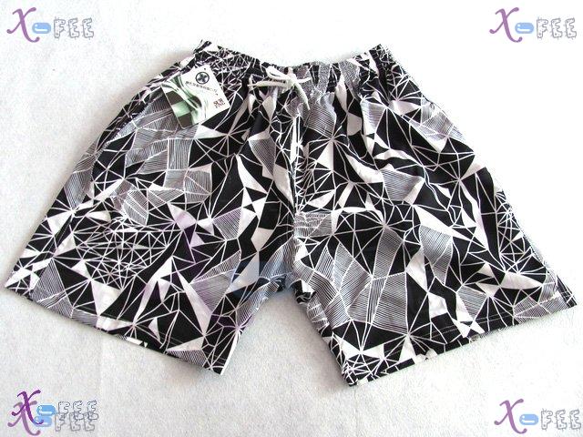 estk00070 Fashion Geometric Prints Men Sporting Pants Surf Board Black White Beach Shorts 1