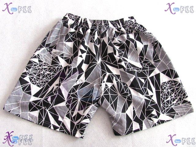 estk00070 Fashion Geometric Prints Men Sporting Pants Surf Board Black White Beach Shorts 2