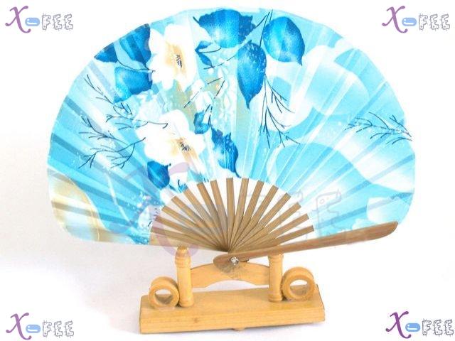 fan00105 New Asian Culture White Crafts Flowers Design Handmade Collection Folding Fan 1
