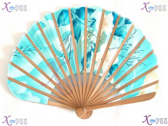 fan00105 New Asian Culture White Crafts Flowers Design Handmade Collection Folding Fan 2