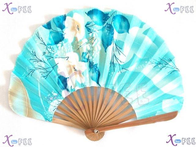 fan00105 New Asian Culture White Crafts Flowers Design Handmade Collection Folding Fan 3