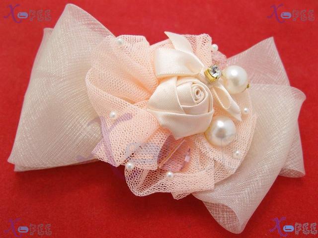 fj00233 New Wedding Flower Bowknot Fashion Craftworks Design  Pearl Imitation Barrette 4