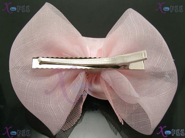 fj00236 Flower Bowknot Hair Fashion Craftworks Design Jewelry Pearl Imitation Barrette 2