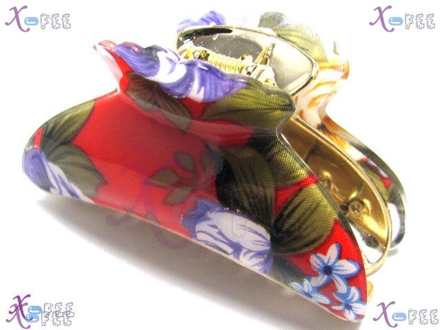 fj00285 Fashion Woman Lavender Red Flower High-quality Acrylic Hair Jewelry Claw Clamp 1