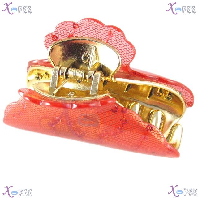 fj00347 Acrylic Lace Sequins With Screw Woman Hair Jewelry Golden 2 Layers Claws Clamp 1