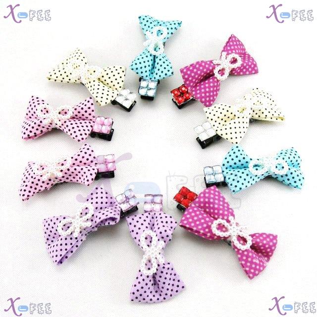 fjpf00013 Girl 5 Pairs Bowknot Fashion Jewelry NEW Wholesale 10 PCS Hair Clips Barrettes 3