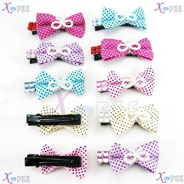 fjpf00013 Girl 5 Pairs Bowknot Fashion Jewelry NEW Wholesale 10 PCS Hair Clips Barrettes 4
