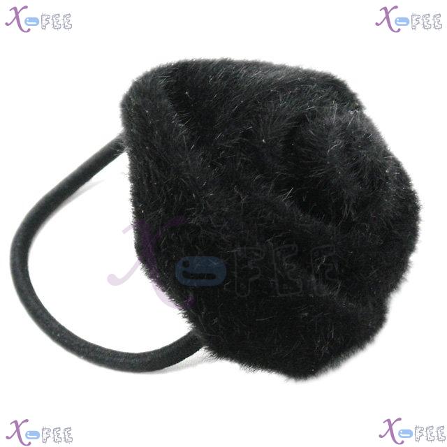 fsth00003 Black Rose Flower Fashion Elastic Rubber Woman Hair Tie Jewelry Ponytail Holder 1