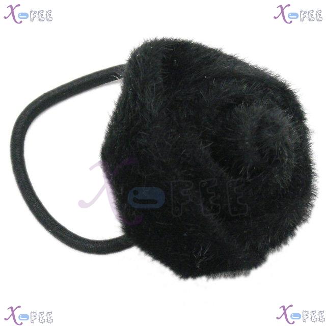 fsth00003 Black Rose Flower Fashion Elastic Rubber Woman Hair Tie Jewelry Ponytail Holder 3