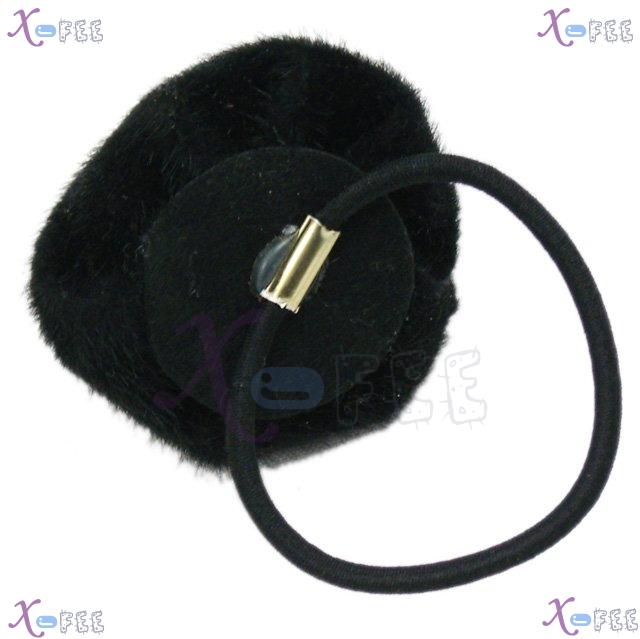 fsth00003 Black Rose Flower Fashion Elastic Rubber Woman Hair Tie Jewelry Ponytail Holder 4