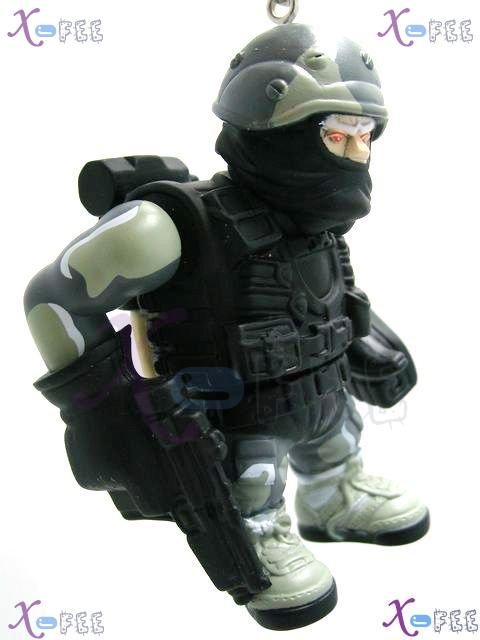 gj00034 New Cultures Tolls Craft Movable Special Armed Police Man Silica Gel Toy Pendant 4