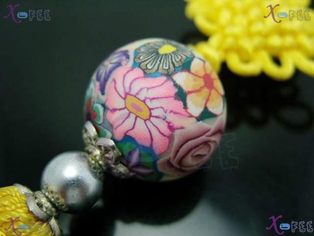 gj00060 New Chinese Ethnicities Yellow Car Deco Hand-painted Pottery China Knot Pendant 3
