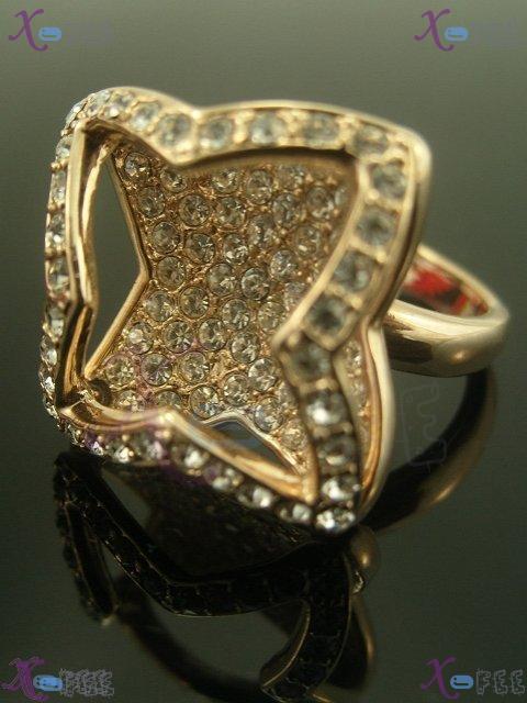 hpgr00022 New Fashion Design Craft Size8.5 18KRGP Austrian Crystal Jewelry Star Charm Ring 1