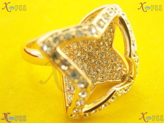 hpgr00022 New Fashion Design Craft Size8.5 18KRGP Austrian Crystal Jewelry Star Charm Ring 2
