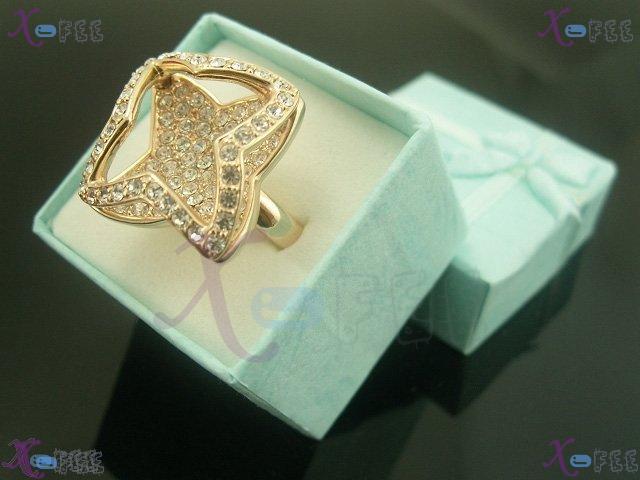 hpgr00022 New Fashion Design Craft Size8.5 18KRGP Austrian Crystal Jewelry Star Charm Ring 3