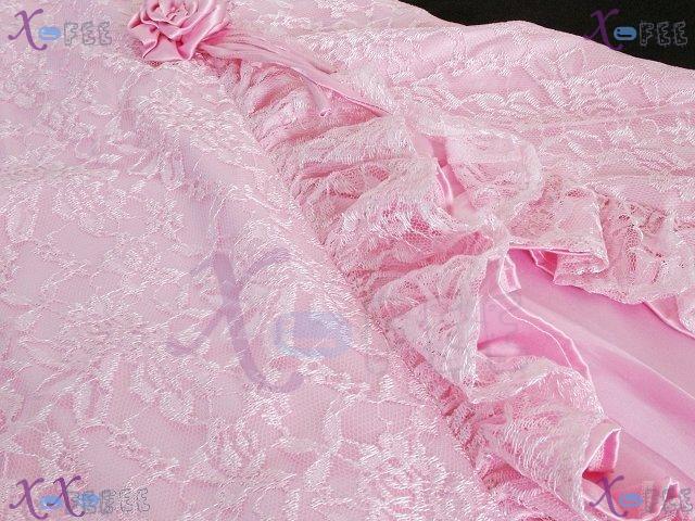 hspd00008 Cocktail Skirt Prom Party Lace Satin Silk Flower Wedding Gown Halter Pink Dress 4