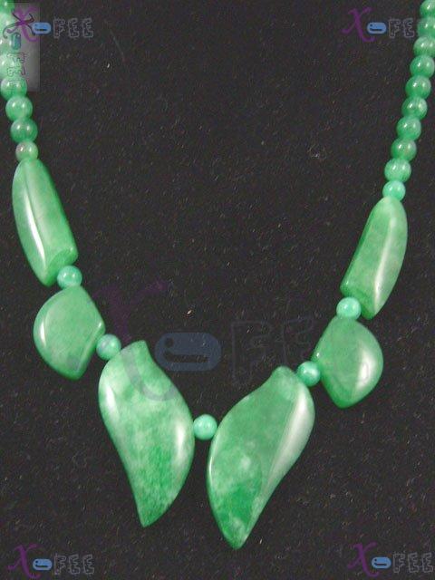 jmn00010 Fashion Jewelry Jade Beads Leaf Handmade Necklace 2