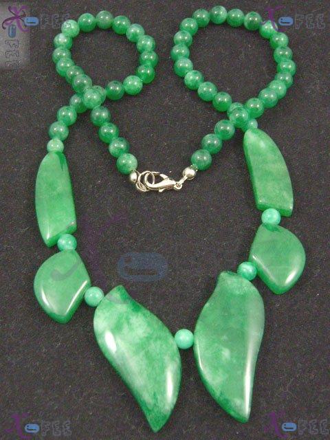 jmn00010 Fashion Jewelry Jade Beads Leaf Handmade Necklace 4