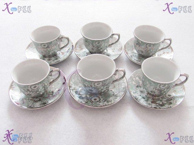 kfbd00002 6 Sets China Hand-Painted Flower Tea Coffee Cup Saucers 1