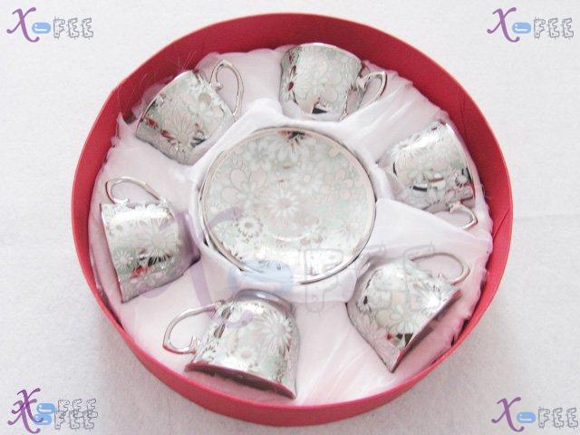 kfbd00002 6 Sets China Hand-Painted Flower Tea Coffee Cup Saucers 6