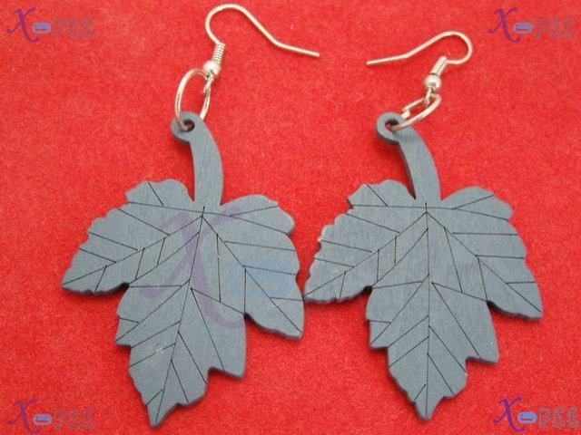 mteh00108 New Fashion Jewelry Crafts CadetBlue Maple Leaves Wooden Ladies Stylish Earrings 1