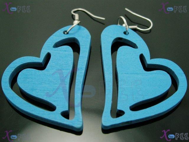 mteh00122 NEW Fashion Jewelry Crafts Blue Sweet Hearts 925 Sterling Silver Hook Earrings 2