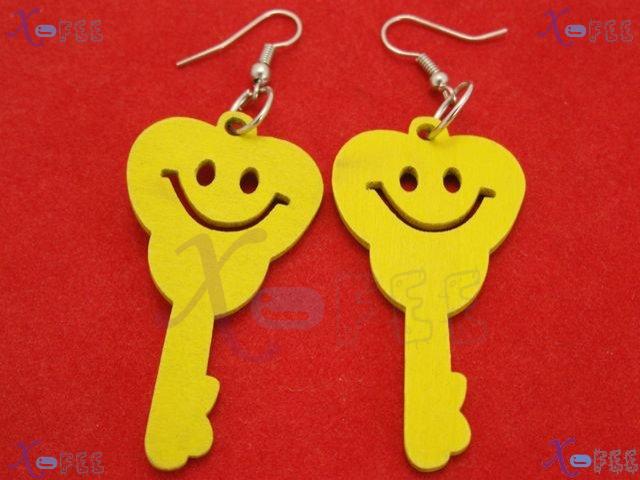 mteh00142 New Bohemia Fashion Jewelry Crafts Key Yellow 925 Sterling Silver Hook Earrings 2