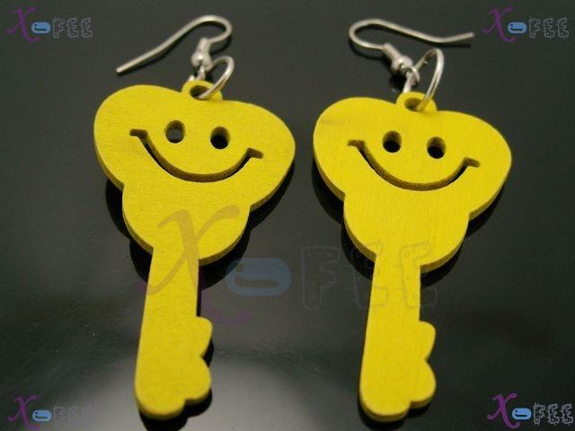 mteh00142 New Bohemia Fashion Jewelry Crafts Key Yellow 925 Sterling Silver Hook Earrings 4