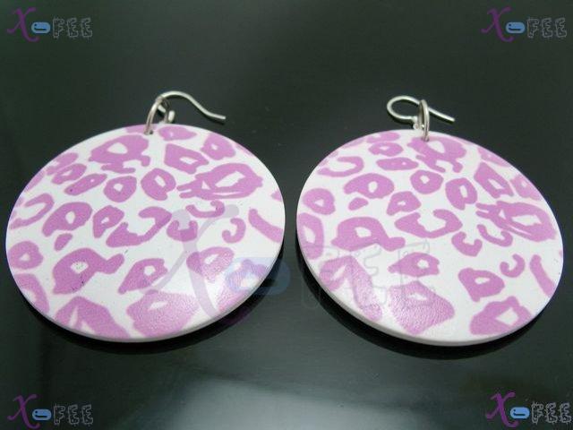 mteh00167 Fashion Jewelry Crafts Purple Ladies Bohemia 925 Sterling Silver Hook Earrings 1