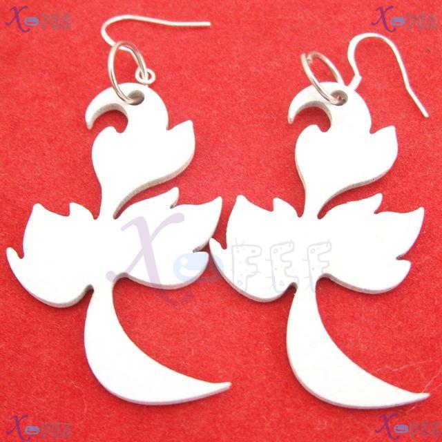 mteh00296 NEW Fashion Jewelry Crafts White Wooden Bird Women Stering Silver Hook Earrings 2