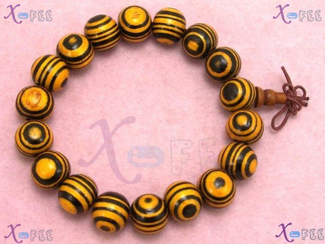 mtsl00023 NEW Religion Spirituality Buddha Eye Prayer Beads Stretch Wooden Amulet Bracelet 3