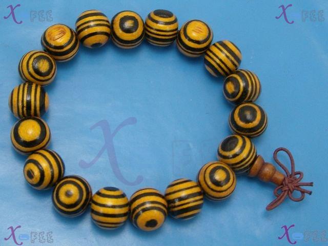 mtsl00023 NEW Religion Spirituality Buddha Eye Prayer Beads Stretch Wooden Amulet Bracelet 4