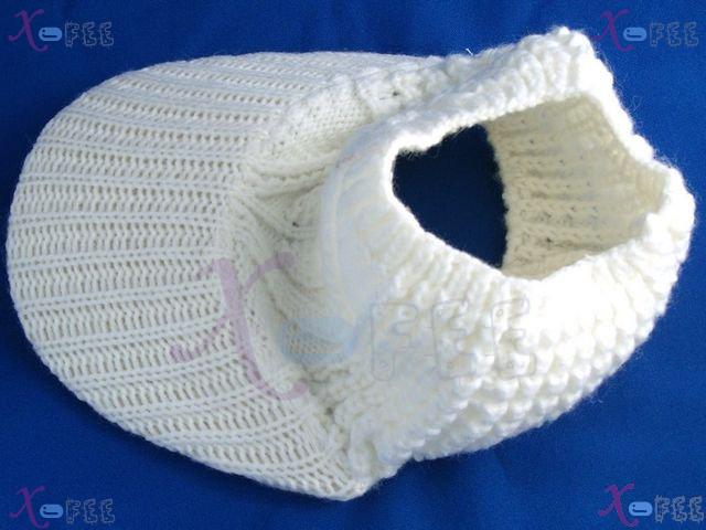 mzst00147 NEW Woman Accessory Ponytail Fancy White Warm Knit Winter Visor Cap Sport Hat 4