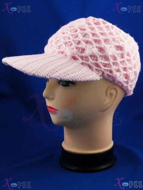 mzst00151 Mode Pink Woman Clothing Accessory Warm Fashion Knit Winter Visor Cap Sport Hat 1