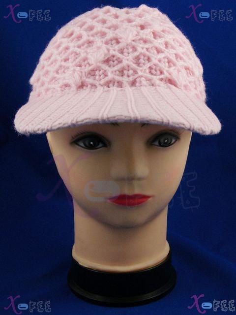 mzst00151 Mode Pink Woman Clothing Accessory Warm Fashion Knit Winter Visor Cap Sport Hat 2