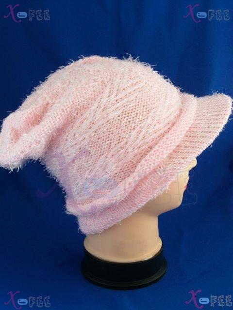 mzst00153 Light Pink Woman Accessory Fashion Knit Crochet Winter Soft Warm Cap Visor Hat 2