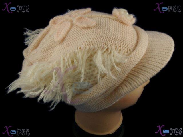 mzst00157 Yellowish Collection Woman Accessory Collection Warm Flower Beret Visor Hat Cap 2