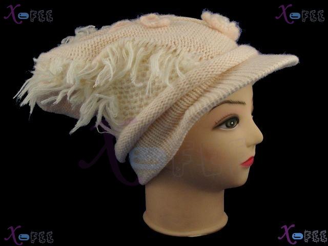mzst00157 Yellowish Collection Woman Accessory Collection Warm Flower Beret Visor Hat Cap 4