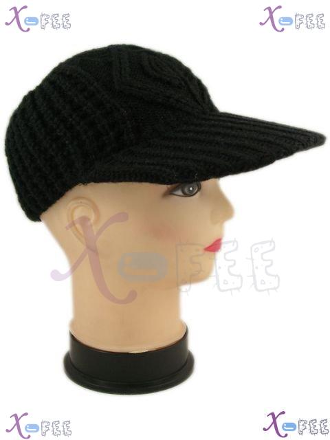 mzst00196 Black Collection Woman Accessory Warm Fashion Knit Winter Visor Cap Sport Hat 1