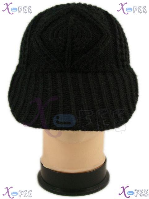 mzst00196 Black Collection Woman Accessory Warm Fashion Knit Winter Visor Cap Sport Hat 2